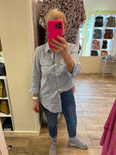 Load image into Gallery viewer, CHAMBRAY EMBROIDERED SHIRT

