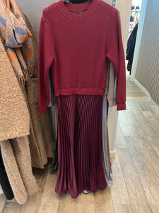 PLEATED SATIN JUMPER DRESS