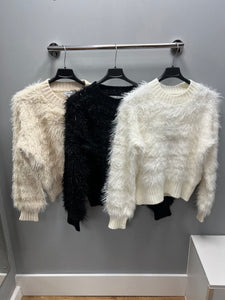 SPARKLY & FLUFFY CREW NECK JUMPER