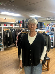 SLEEVELESS MOHAIR MIX CARDI