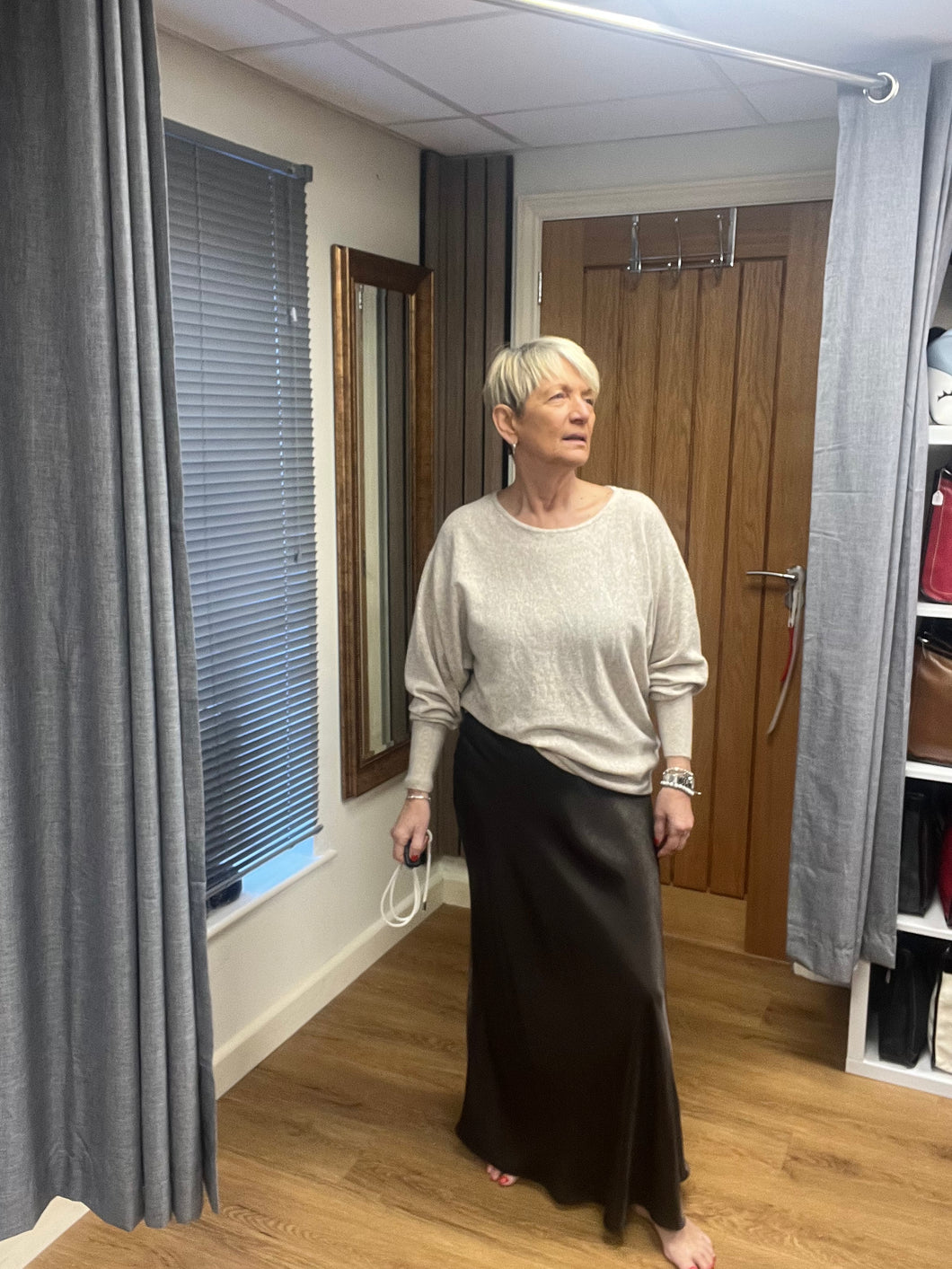 FRANSA     SATIN SKIRT