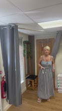 Load and play video in Gallery viewer, PINSTRIPE DOUBLE TIE DRESS
